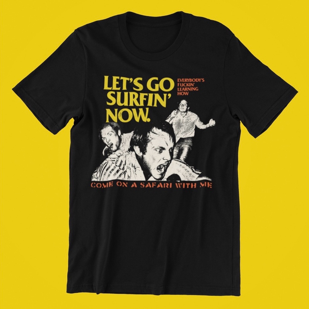 Let's Go Surfin' Black Graphic Tee